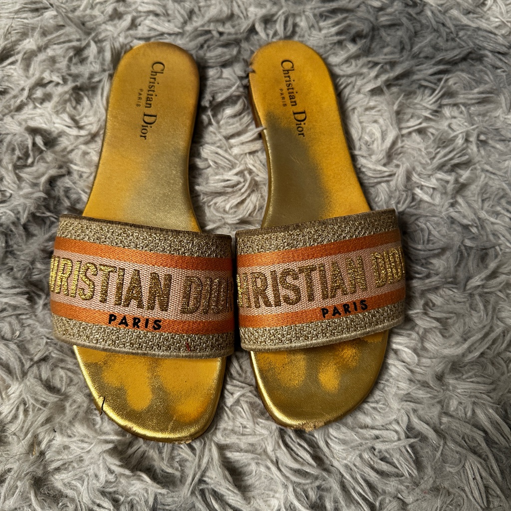 Dior Gold And Brown Sandals